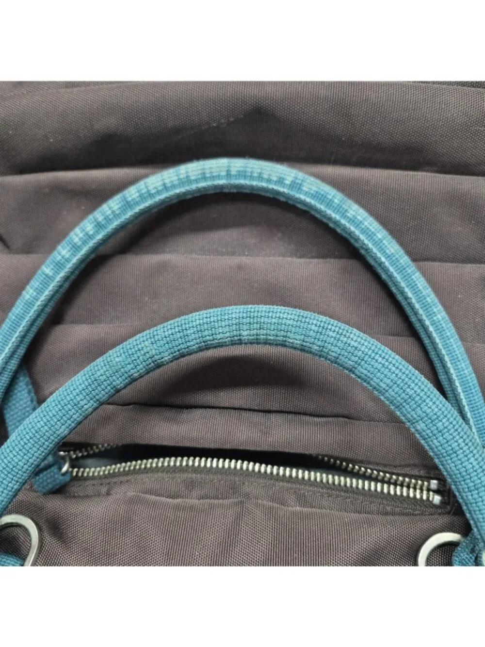 George Gina & Lucy Brown/Teal Satchel Top Handle Zip Bag‎ *No Strap